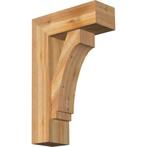 Ekena Millwork Imperial Block Rough Sawn Bracket w/ Offset Brace, Western Red Cedar, 8"W x 22"D x 34"H BKT0806X22X34IMP05RWR - main